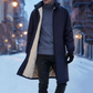 Men's Mid-Length Winter Padded Coat with Plush Lining