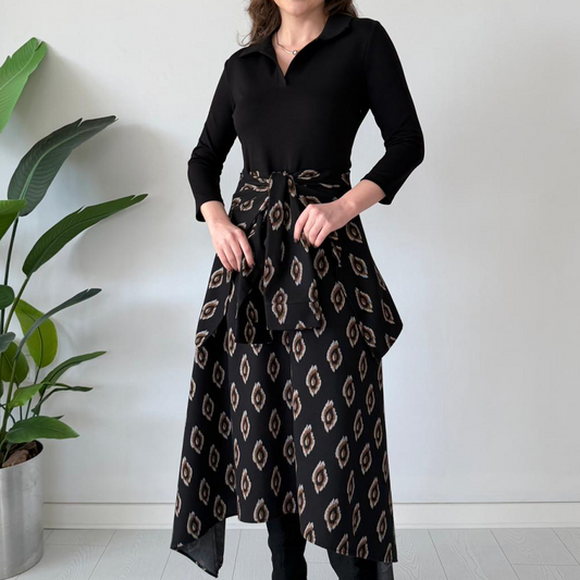 🔥New arrivals offer-Tie-Waist Fit & Flare Midi Dress