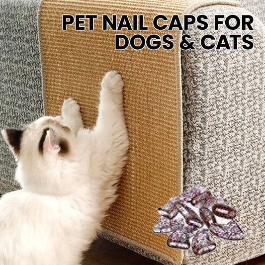 Pet Nail Caps for Dogs & Cats with Adhesive Glue