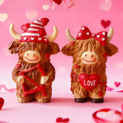 🔥Hot Sale Offers-Valentine's Day Highland Cow Couple Figurines