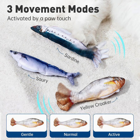📢📢50%  OFF !! ⏰Realistic Hopping Fish Toy for Cat