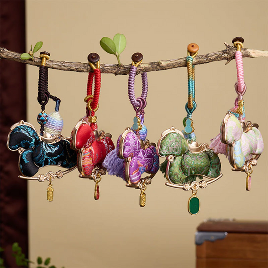 Chinese Song Brocade Horse Zodiac Pendant