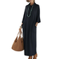 Women's Cowl Neck Long Sleeve Pocket Maxi Dress
