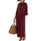 Women's Cowl Neck Long Sleeve Pocket Maxi Dress