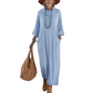 Women's Cowl Neck Long Sleeve Pocket Maxi Dress