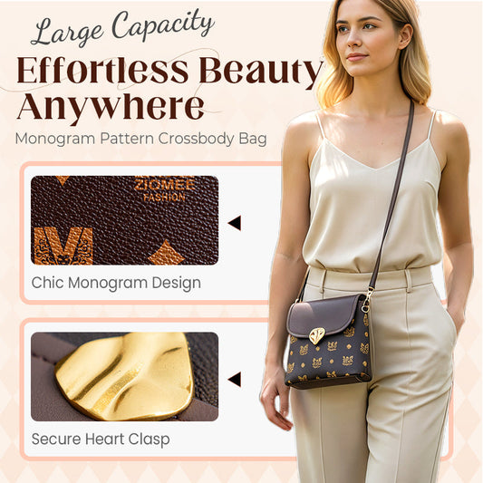 🎁2026 New Arrivals 50% OFF💥Women's Monogram Pattern Crossbody Bag