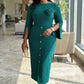 Elegant Round Neck Bodycon Dress