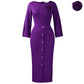 Elegant Round Neck Bodycon Dress