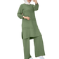Women's Long-Sleeve Tunic and Wide-Leg Pants Set