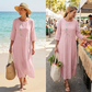 Women's Casual Loose Midi Dress with Embroidery