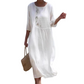 Women's Casual Loose Midi Dress with Embroidery