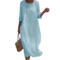 Women's Casual Loose Midi Dress with Embroidery