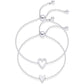 14K Gold Plated Adjustable Matching Bracelets for Women – Heart Charm and BFF Friendship Styles