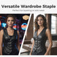 Women’s PU Leather V-Neck Button-Front Vest