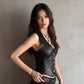 Women’s PU Leather V-Neck Button-Front Vest