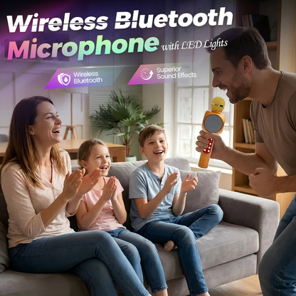 Wireless Bluetooth Handheld Microphone with LED Lights