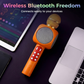 Wireless Bluetooth Handheld Microphone with LED Lights