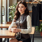 Women’s Sleeveless Stand Collar Button-Front Vest