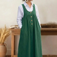 Women's Button-Front Pinafore Maxi Dress