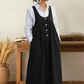 Women's Button-Front Pinafore Maxi Dress