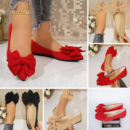 Women's Pointed Toe Bow-Knot Flats