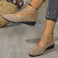 💃🔥Ultimo giorno di promozione 50% di sconto🔥Eleganti scarpe con zeppa bassa e cinturino elastico in tinta unita