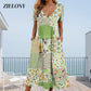 🌊SUMMER HOT SALE £19.99!!👙Women's V-neck dresses with short sleeves in patterned designs