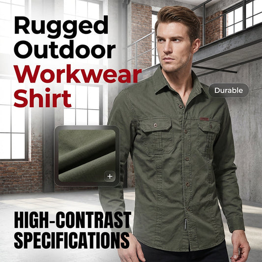 🔥2026 New Arrival ＆ Hot Sale🔥 ⚡Buy 2 get 5%+ Free Shipping✈️ Men’s Long Sleeve Cotton Workwear Shirt – Durable, Comfortable & Perfect for Everyday Work ✨💪