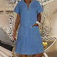 ⏳Time-Limited Special⏰Women's Short Sleeve V-Neck Denim Dress