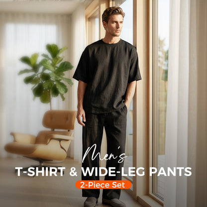 Men's T-Shirt & Wide-Leg Pants 2-Piece Set