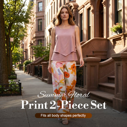 🔥2026 New Arrival ＆ Hot Sale🔥 ⚡Women's Summer Floral Print 2-Piece Set
