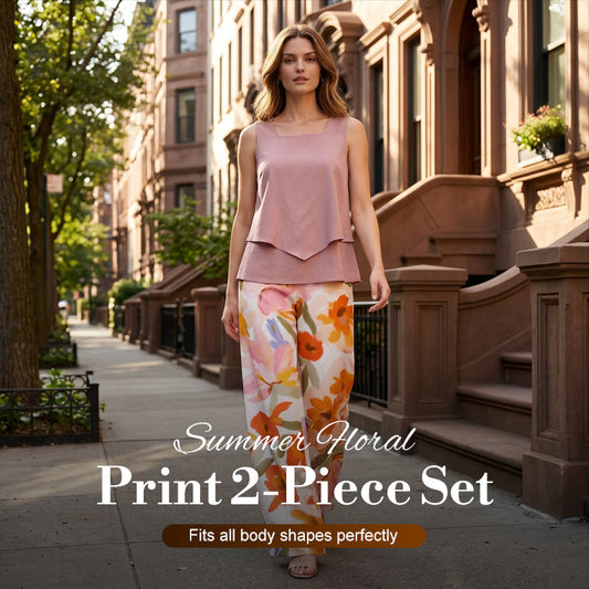 🔥2026 New Arrival ＆ Hot Sale🔥 ⚡Women's Summer Floral Print 2-Piece Set