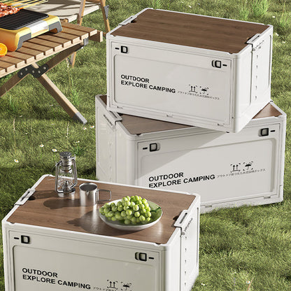 🔥Must-Have Summer Essentials for Home and Outdoor Use☀️Collapsible Camping Storage Box with Wooden Lid