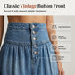 Women's High Waisted Tiered A-Line Denim Maxi Skirt