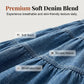 Women's High Waisted Tiered A-Line Denim Maxi Skirt