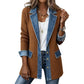SCONTO DEL 50%! ⭐ Elegante cappotto da donna in denim con inserto in maglia a coste
