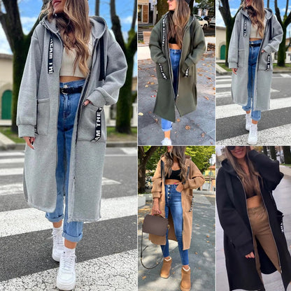 ⏰ Ultimo Giorno di Saldi – SCONTO 50% ✨Felpa Lunga con Cappuccio da Donna