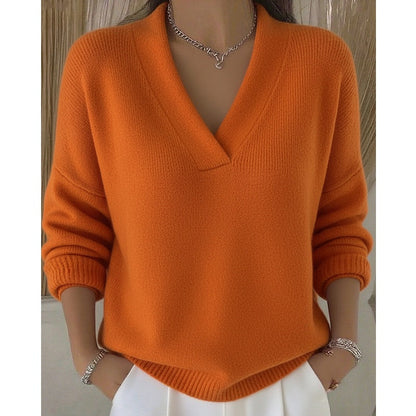 Maglione comodo con scollo a V per il tempo libero