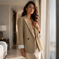 Blazer casual da donna con polsini a contrasto