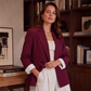 Blazer casual da donna con polsini a contrasto