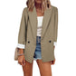 Blazer casual da donna con polsini a contrasto