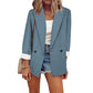 Blazer casual da donna con polsini a contrasto