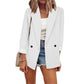 Blazer casual da donna con polsini a contrasto