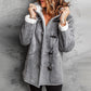 🔥SCONTO DEL 50%! 👚Cappotto da donna con cappuccio in finta pelle scamosciata e fodera in peluche sintetico
