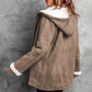 🔥SCONTO DEL 50%! 👚Cappotto da donna con cappuccio in finta pelle scamosciata e fodera in peluche sintetico