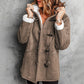 🔥SCONTO DEL 50%! 👚Cappotto da donna con cappuccio in finta pelle scamosciata e fodera in peluche sintetico