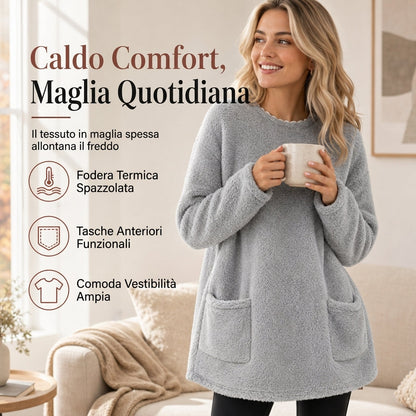 🔥SCONTO DEL 50%! 👚Maglia da donna calda a girocollo maniche lunghe