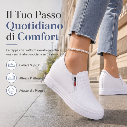 ⏰ Ultimo Giorno di Saldi – SCONTO 50% ✨Scarpe da donna in pelle morbida slip-on con rialzo invisibile, suola piatta antiscivolo