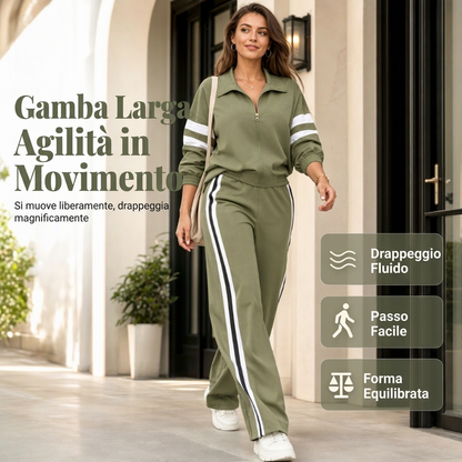 ⏰ Ultimo Giorno di Saldi – SCONTO 50% ✨Set donna composto da felpa casual e pantaloni a gamba larga