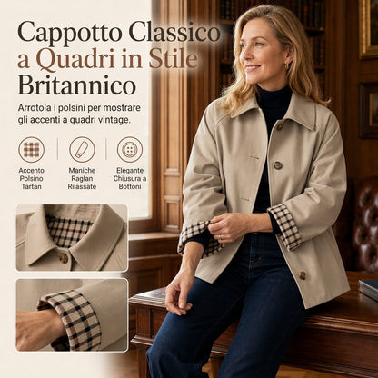Cappotto da donna autunnale invernale casual a maniche lunghe con chiusura monopetto